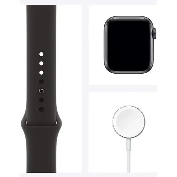 УМНЫЕ ЧАСЫ APPLE WATCH SERIES 6 GPS MG133, 40ММ, АЛЮМИНИЕВЫЙ КОРПУС С ЧЕРНЫМ СПОРТИВНЫМ РЕМЕШКОМ