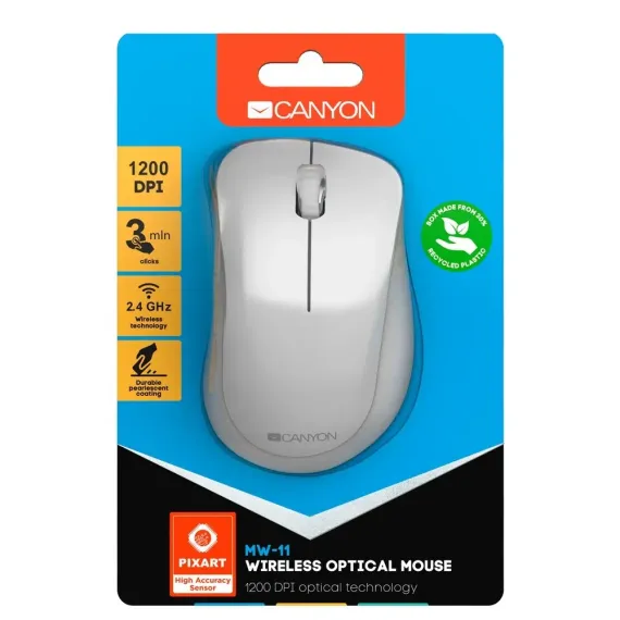 БЕCПРОВОДНАЯ МЫШЬ CANYON MW-11, БЕЛЫЙ