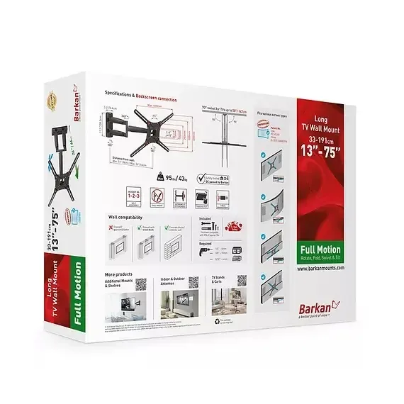 SUPORT INCLINAT PE PERETE BARKAN BM443, NEGRU