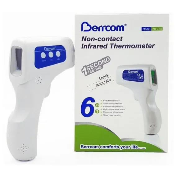 БЕСКОНТАКТНЫЙ ИНФРАКРАСНЫЙ ТЕРМОМЕТР BERRCOM JXB-178, БЕЛЫЙ