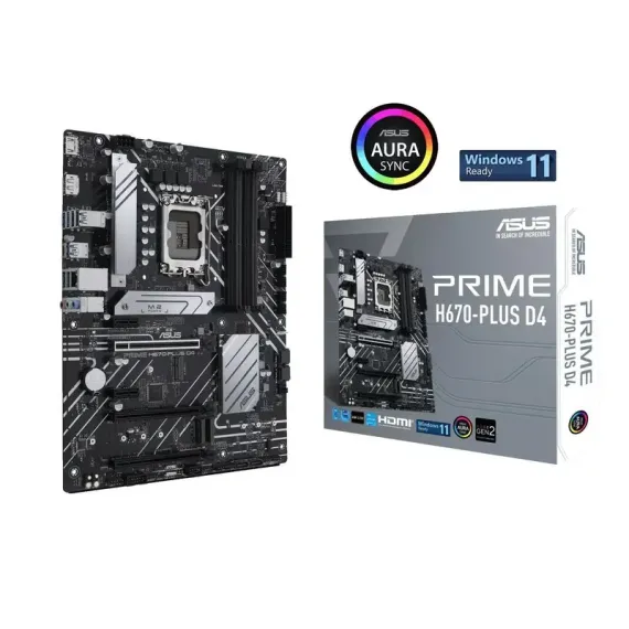 МАТЕРИНСКАЯ ПЛАТА ASUS PRIME H670-PLUS D4, LGA1700, INTEL H670, ATX