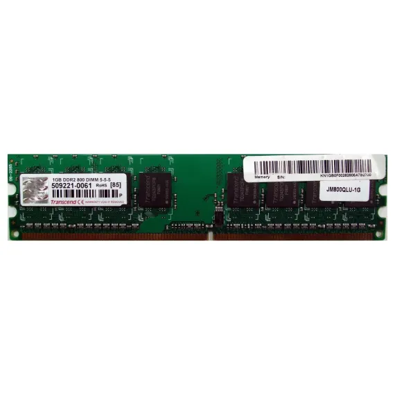 ОПЕРАТИВНАЯ ПАМЯТЬ TRANSCEND JM800QLU-1G, DDR2 SDRAM, 800 MHZ, 1GB, JM800QLU-1G