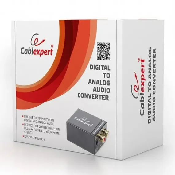 АУДИО АДАПТЕР CABLEXPERT DSC-OPT-RCA-001, RCA - TOSLINK, ЧЁРНЫЙ