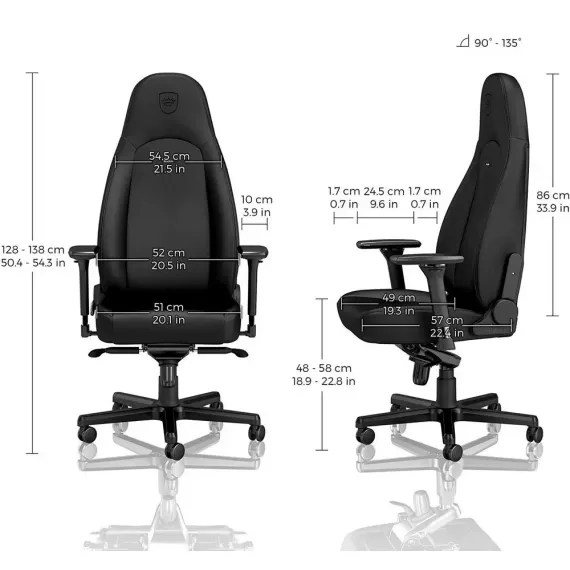 SCAUN GAMING NOBLECHAIRS ICON, VINIL, NEGRU