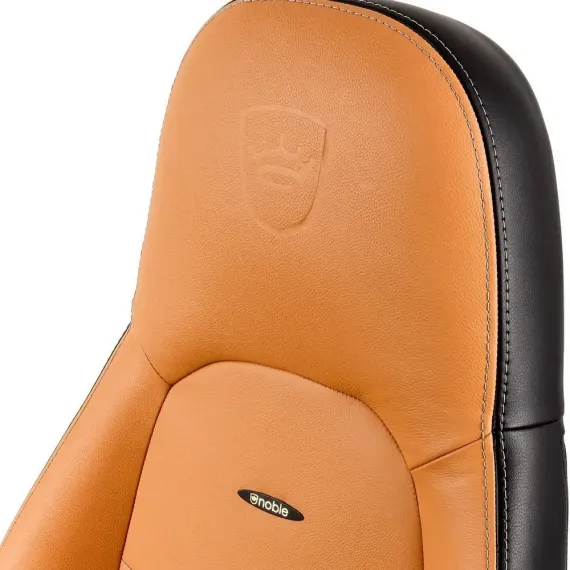 ИГРОВОЕ КРЕСЛО NOBLECHAIRS ICON, НАТУРАЛЬНАЯ КОЖА, КОНЬЯЧНЫЙ/ЧЕРНЫЙ