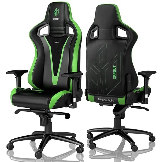 ИГРОВОЕ КРЕСЛО NOBLECHAIRS EPIC, ИСКУССТВЕННАЯ КОЖА, ЧЕРНЫЙ/ЗЕЛЕНЫЙ