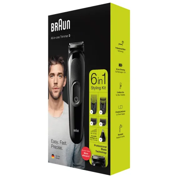 TRIMMER PENTRU BARBATI BRAUN MGK3220, NEGRU