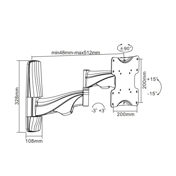 НАСТЕННОЕ КРЕПЛЕНИЕ ДЛЯ ТЕЛЕВИЗОРА REFLECTA FLEXO ELEGANT, ЧЁРНЫЙ