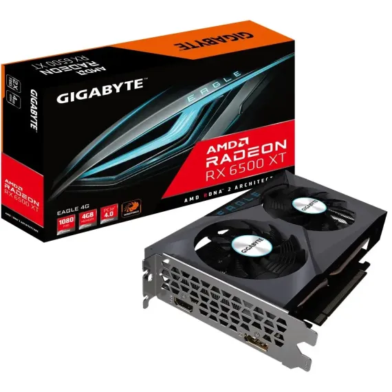 ВИДЕОКАРТА GIGABYTE GV-R65XTEAGLE-4GD,  4ГБ GDDR6 64БИТ
