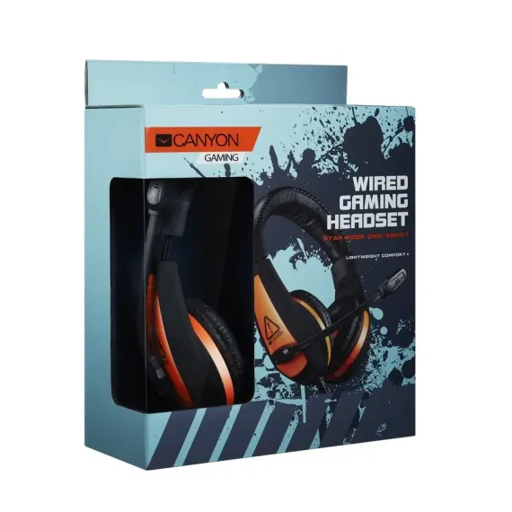 CASTI GAMING CANYON STAR RAIDER, CU FIR, NEGRU/PORTOCALIU