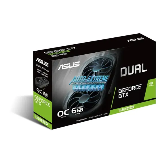 ВИДЕОКАРТА ASUS DUAL-GTX1660S-O6G-EVO,  6GB GDDR6 192БИТ
