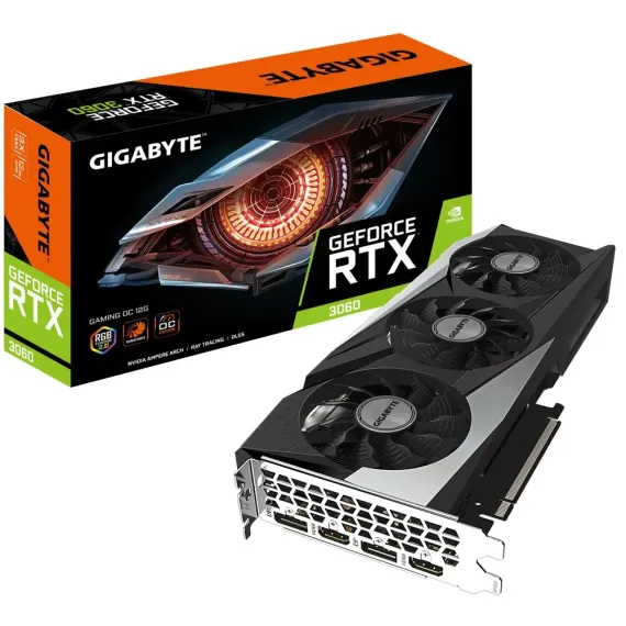 ВИДЕОКАРТА GIGABYTE GV-N3060GAMING OC-12GD, 12ГБ GDDR6 192БИТ