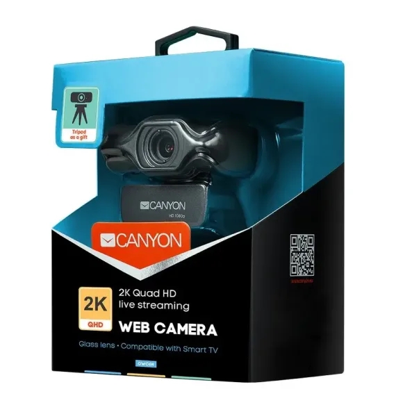 CAMERA WEB CANYON C6, QUAD HD, NEGRU