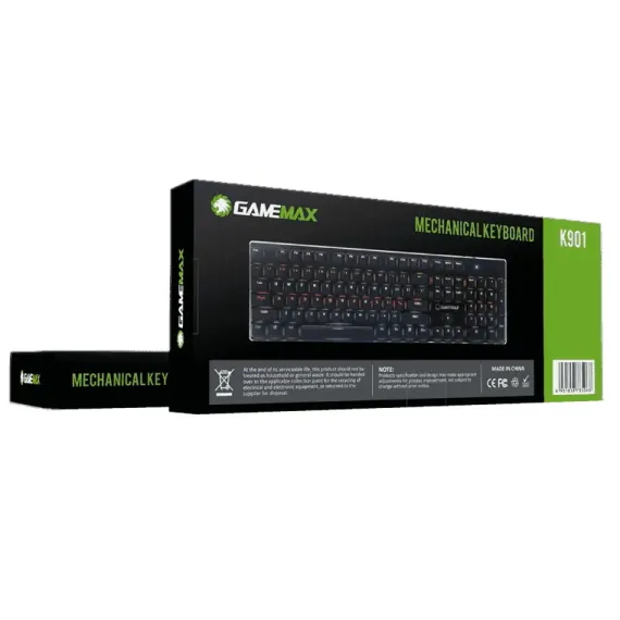 TASTATURA GAMEMAX KG901, CU FIR, NEGRU