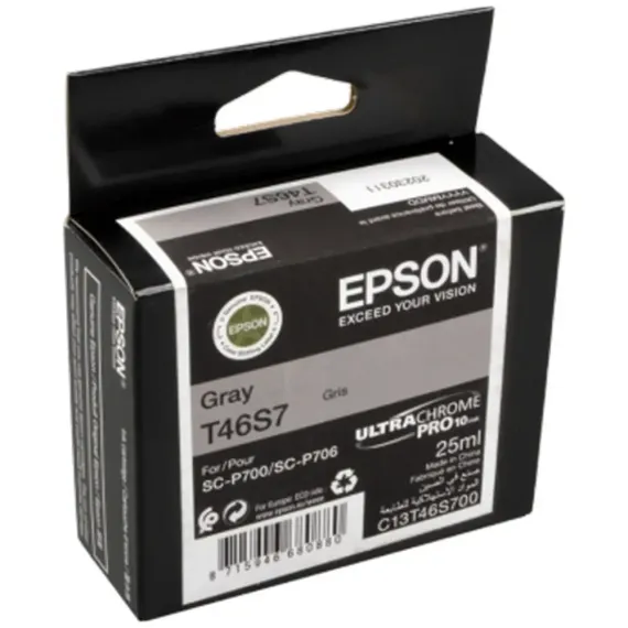 КАРТРИДЖ ЧЕРНИЛЬНЫЙ EPSON T46S ULTRACHROME PRO 10, 25МЛ, СЕРЫЙ