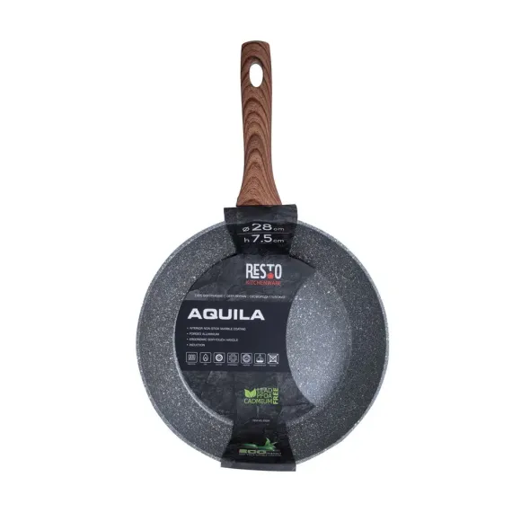 СКОВОРОДА ГЛУБОКАЯ RESTO 93054, 28СМ, СЕРЫЙ