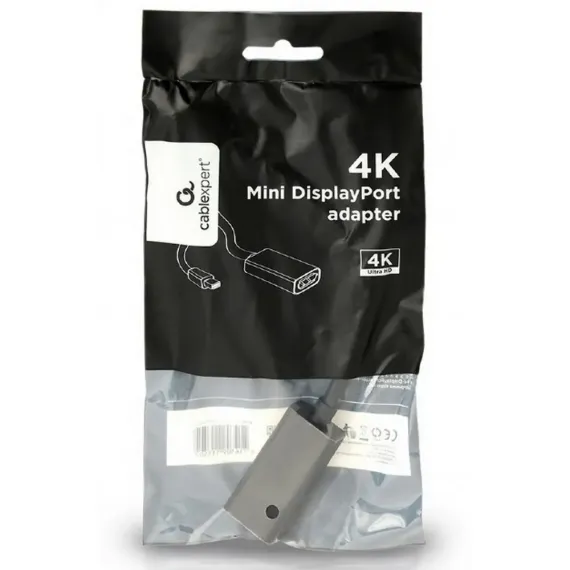 ВИДЕОАДАПТЕР CABLEXPERT A-MDPM-DPF4K-01, MINIDP (M) - DISPLAYPORT (F), 0,15М, ЧЁРНЫЙ