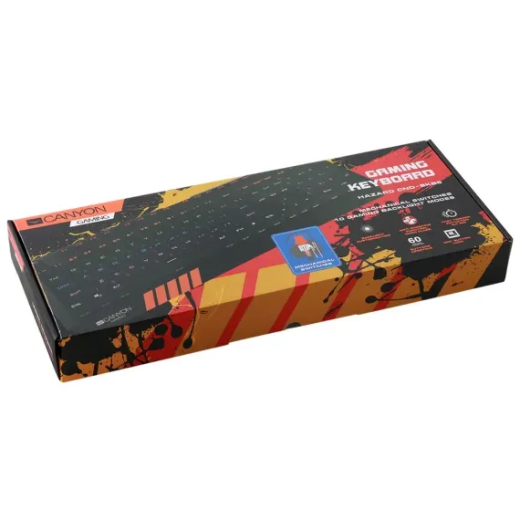 TASTATURA CANYON HAZARD, CU FIR, NEGRU/ARGINTIU