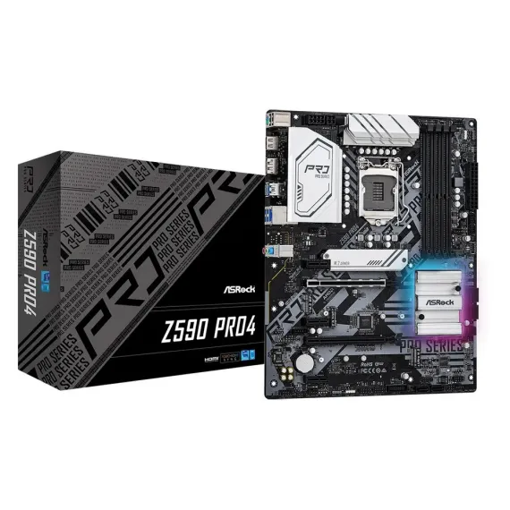 МАТЕРИНСКАЯ ПЛАТА ASROCK Z590 PRO4, LGA1200, INTEL Z590, ATX