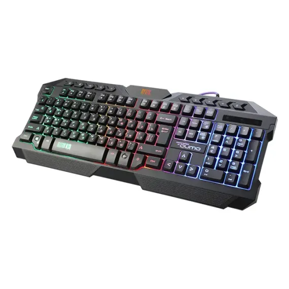 SET TASTATURA + MOUSE + MOUSE PAD QUMO MYSTIC, CU FIR, NEGRU