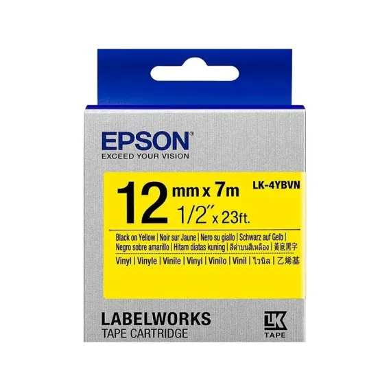 КАРТРИДЖ С ЛЕНТОЙ EPSON LK-4YBVN, 12 ММ X 7 М