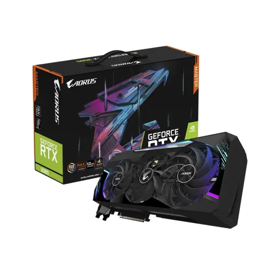 ВИДЕОКАРТА GIGABYTE GV-N3080AORUS M-12GD, 12ГБ GDDR6X 384БИТ