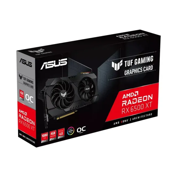 ВИДЕОКАРТА ASUS TUF-RX6500XT-O4G-GAMING,  4ГБ GDDR6 64БИТ