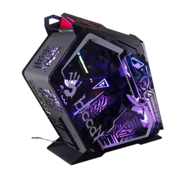 CARCASA PC BLOODY GH-30, MIDI-TOWER, FARA SURSA DE ALIMENTARE, NEGRU/ROSU