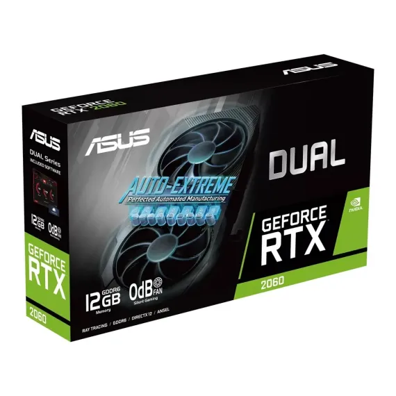 ВИДЕОКАРТА ASUS DUAL-RTX2060-12G-EVO, 12ГБ GDDR6 192БИТ