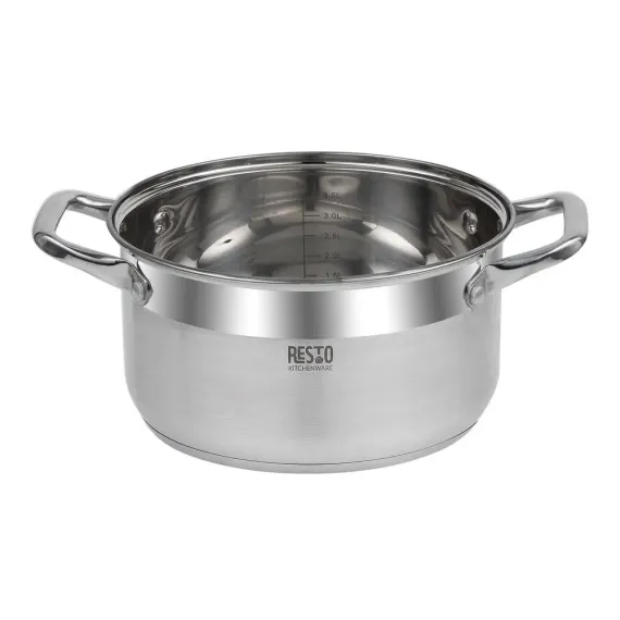 КАСТРЮЛЯ RESTO 92004, 4,6Л, 22СМ, НЕРЖАВЕЮЩАЯ СТАЛЬ
