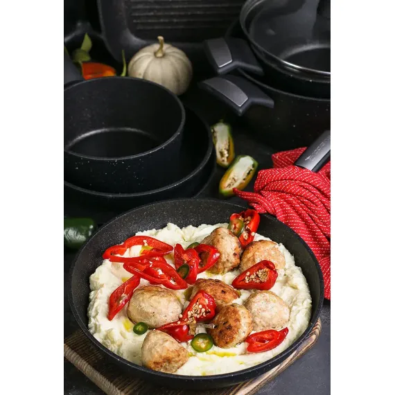 СКОВОРОДА POLARIS MONOLIT-28F, 28СМ, ЧЁРНЫЙ