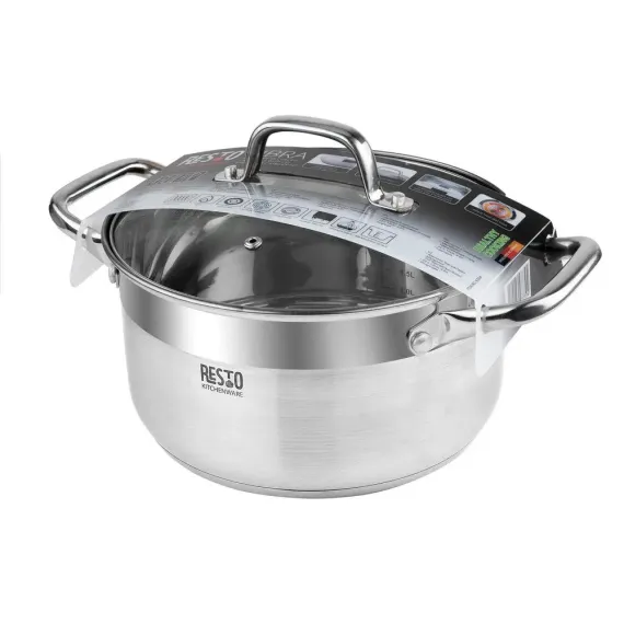 КАСТРЮЛЯ RESTO 92004, 4,6Л, 22СМ, НЕРЖАВЕЮЩАЯ СТАЛЬ