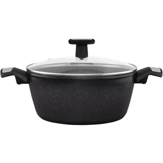 КАСТРЮЛЯ POLARIS MONOLIT-24C, 4Л, 24СМ, ЧЁРНЫЙ