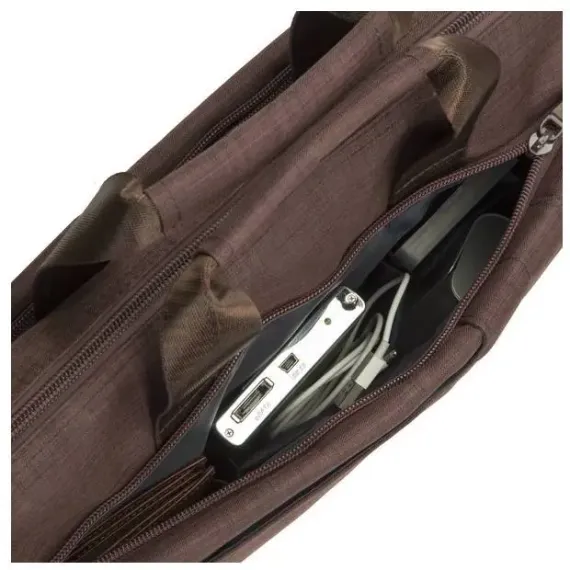 СУМКА ДЛЯ НОУТБУКА RIVACASE BISCAYNE, 15.6", ПОЛИЭСТЕР, КОРИЧНЕВЫЙ