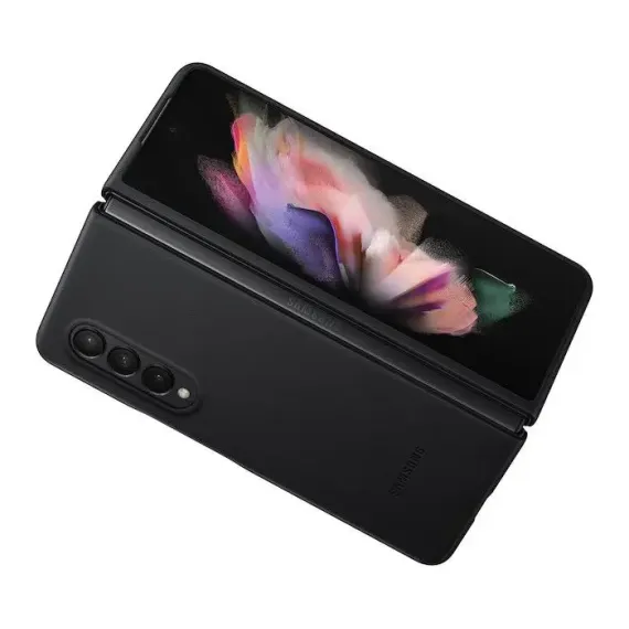 HUSA TIP CARTE SAMSUNG LEATHER COVER FOR GALAXY Z FOLD 3, NEGRU