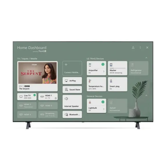 55" LED SMART ТЕЛЕВИЗОР LG 55UP80006LA, 3840 X 2160, WEBOS, ЧЁРНЫЙ