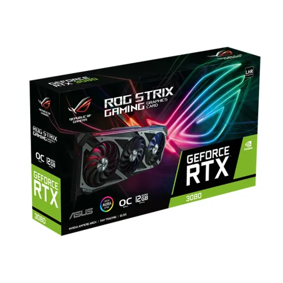 ВИДЕОКАРТА ASUS ROG-STRIX-RTX3080-O12G-GAMING, 12ГБ GDDR6X 384БИТ