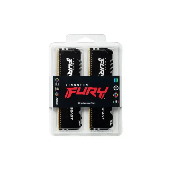 ОПЕРАТИВНАЯ ПАМЯТЬ KINGSTON FURY BEAST RGB, DDR4 SDRAM, 3733 МГЦ, 32ГБ, KF437C19BB1AK2/32