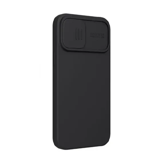 HUSA NILLKIN IPHONE 13, CAMSHIELD SILKY MAGNETIC SILICONE, ELEGANT BLACK