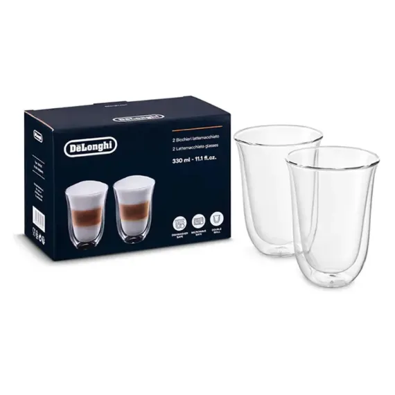 СТАКАНЫ ДЛЯ LATTE DE'LONGHI 330ML 2PCS, ПРОЗРАЧНЫЙ