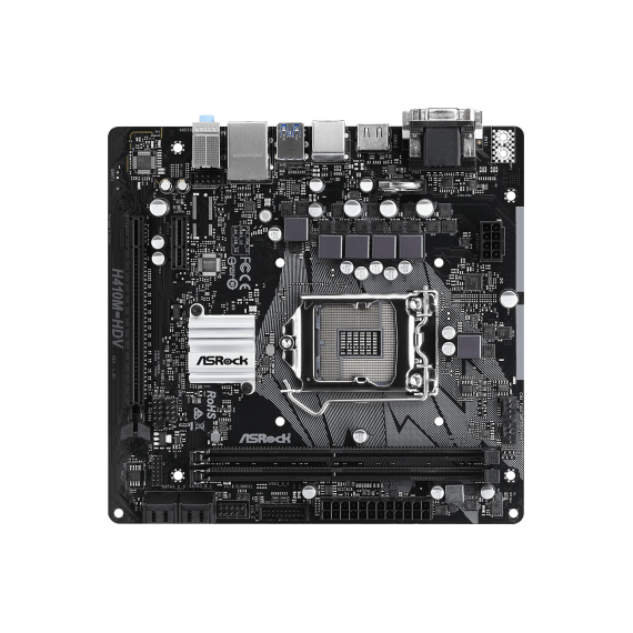 MB ASROCK H410M-HDV, SOCKET 1200, INTEL H410 , DUAL 2XDDR4-2933, CPU INTEL GRAPHICS, VGA, DVI, HDMI, 1XPCIE X16, 1XPCIE 2.0 X1, 6XSATA3, ALC887 HDA, G