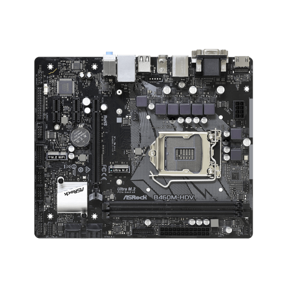 MB ASROCK B460M-HDV, SOCKET 1200, INTEL B460, DUAL DDR4 2933, VGA, DVI-D, HDMI, 1XPCIE 3.0X16, 2XPCIE3.0 X1, 1XM.2, 4XSATA3.0, 2XUSB2.0, 1XLAN, 7.1 HD