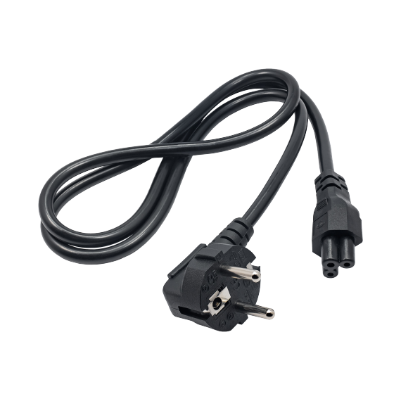 POWER CORD - 1M - AKYGA  AK-NB-08A, SCHUKO INPUT / IEC320 C5 OUTPUT