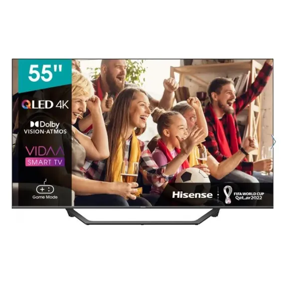 55" QLED SMART ТЕЛЕВИЗОР HISENSE 55A7GQ, 3840 X 2160 4K, VIDAA U OS, СЕРЫЙ