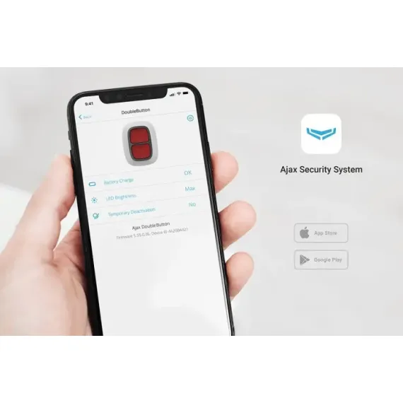 БЕСПРОВОДНАЯ ТРЕВОЖНАЯ КНОПКА AJAX DOUBLEBUTTON, БЕЛЫЙ
