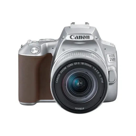 APARAT FOTO DSLR CANON EOS 250D + EF-S 18-55MM F4-5.6 IS STM, ARGINTIU