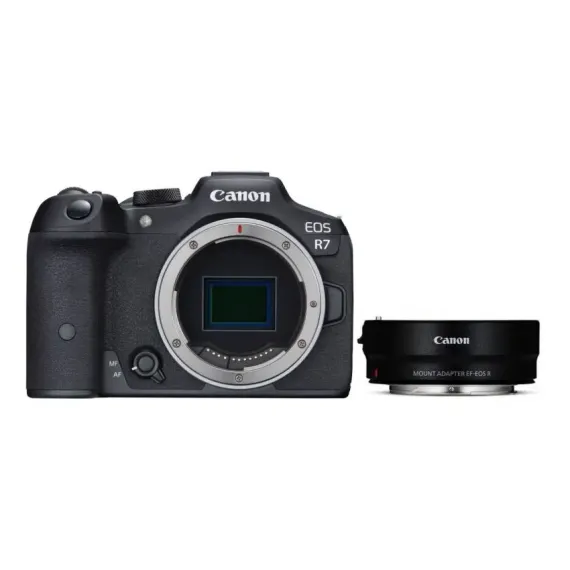 APARAT FOTO MIRRORLESS CANON EOS R7 BODY & ADAPTER EF-EOS R, NEGRU