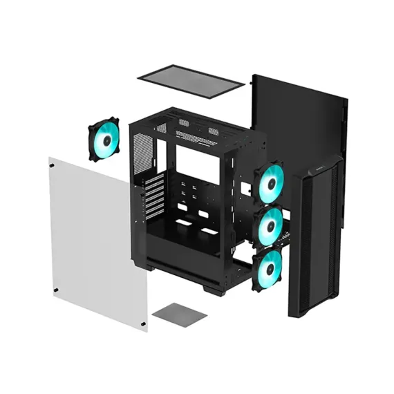 КОМПЬЮТЕРНЫЙ КОРПУС DEEPCOOL CC560, MIDI-TOWER, ATX PS2 , ЧЁРНЫЙ