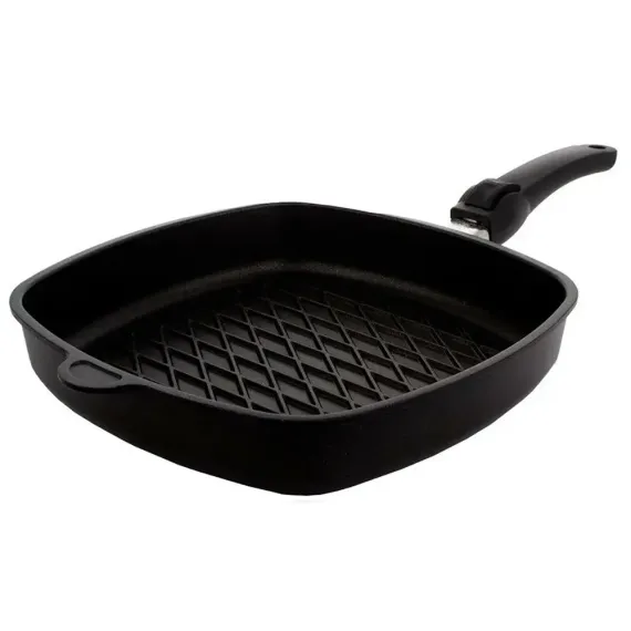 СКОВОРОДА-ГРИЛЬ AMT GASTROGUSS AMT-E285BBQ-E, 1,9Л, 28СМ, ЧЁРНЫЙ