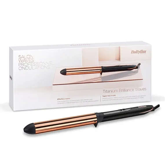 ONDULATOR DE PAR BABYLISS TITANIUM BRILLIANCE C455E, NEGRU | AURIU